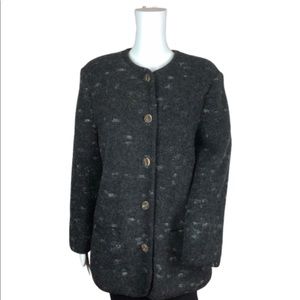 Giesswein Gray Button Down Coat Pure Wool Jacket